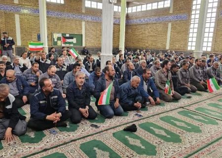 تجمع كارگری محكومیت جنایات رژیم صهیونیستی در ذوب‌آهن اصفهان برگزار شد